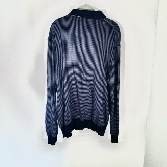 Vineyard Vines Sweater Mens XL Pullover Blue Striped Long‎ Sleeve Collared - Picture 4 of 6